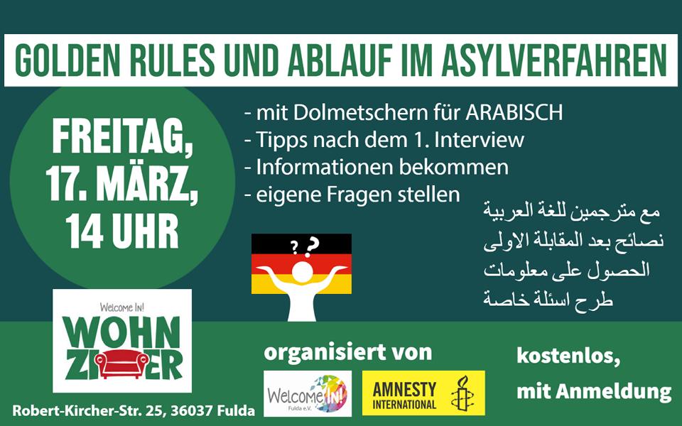 Golden Rules und Ablauf im Asylverfahren | ARABISCH